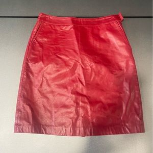 Tommy Hilfiger Red Leather Skirt